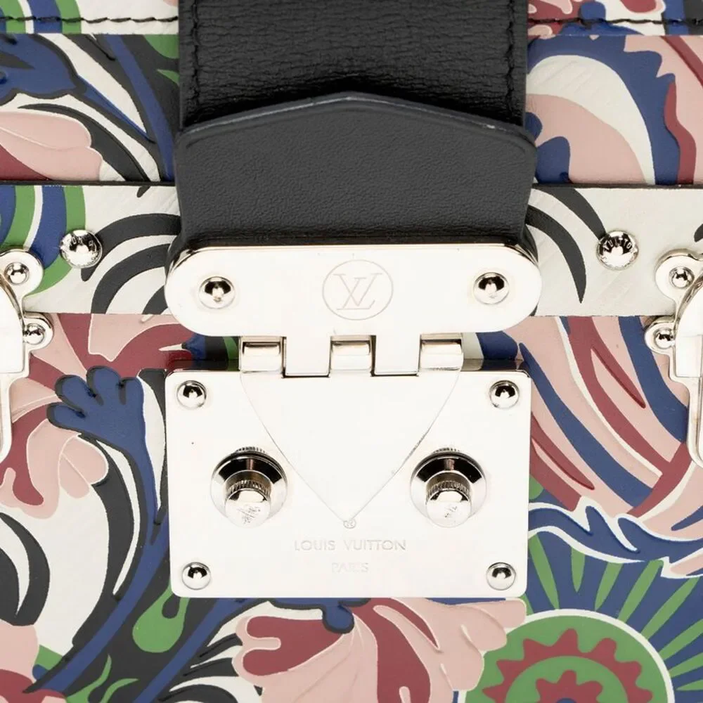 Louis Vuitton Leather Floral Petite Malle Bag